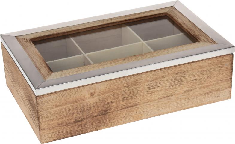 Дървена кутия за чай с метална рамка - Кутии за храна