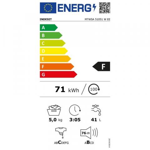 Пералня Indesit MTWSA 51051 W EE - slim, снимка 2 - Перални