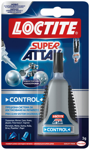 Секундно лепило Loctite Super Attak Control 3гр - Секундни лепила