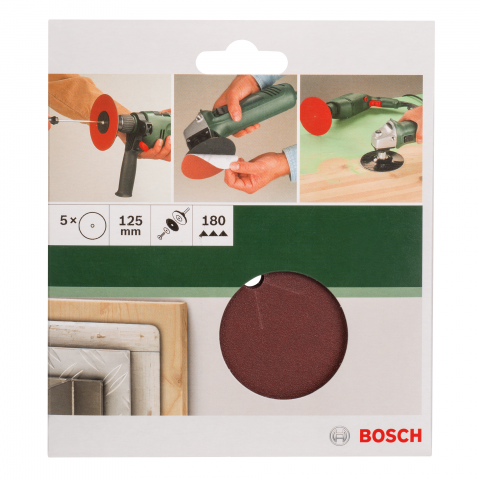 Шкурка 125 мм за бормашина К180 Bosch, снимка 2 - Шкурка на брой