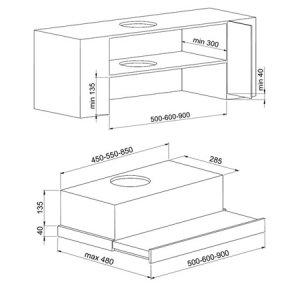 Аспиратор Finlux FXV CA10-60XFG BK, снимка 2 - Аспиратори