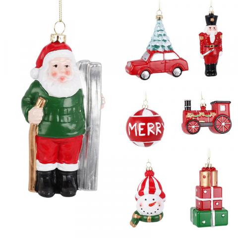 Висулка за елха Дядо Коледа 7 см 7 дизайна - Висулки за елха