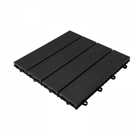 Декинг WPC плочкa PREMIUM 30х30x2,8cm, Графит - Дървени плочки