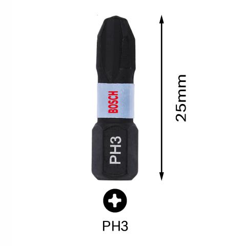 Комплект битове Impact Control PH3 25 мм Bosch 2 бр, снимка 3 - Битове