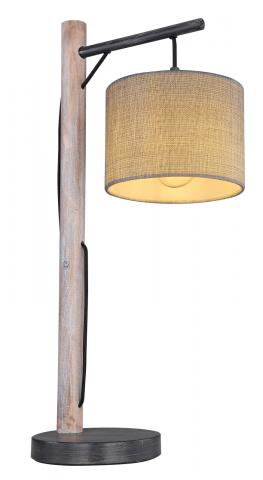 Настолна лампа ROGER Е27, дърво/синтетика - Настолни лампи