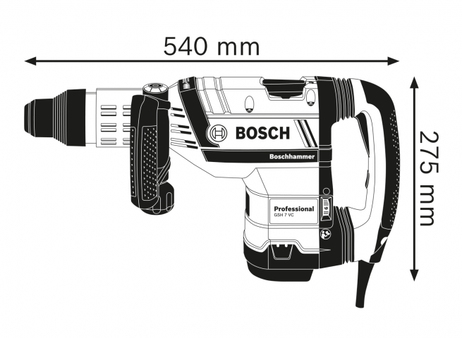 Къртач Bosch Blue GSH 7 VC Professional, снимка 4 - Къртачи