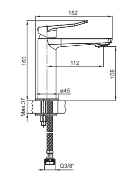 Смесител за умивалник HAPPYSMART-N, Gun metal Brushed, снимка 2 - Смесители и душове