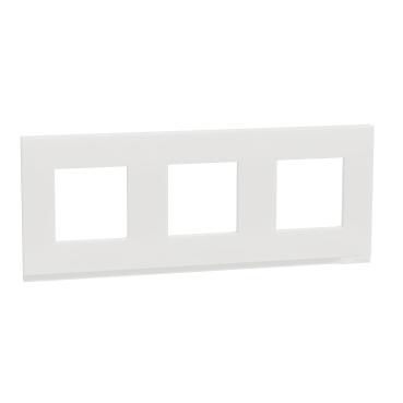 Декор. рамка Unica Pure 3X, хоризонтална, бял мат - Ключове и контакти