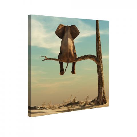 Картина Lonely elephant 50x50 см, снимка 2 - Картини и рамки
