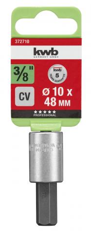Вложка шестограм KWB 3/8'' 10 мм - Ръчни инструменти