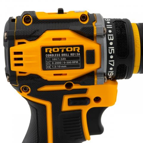 Акумулаторен безчетков винтоверт Rotor RD1.5A 18V + 2x1.5Ah, снимка 2 - Акумулаторни винтоверти