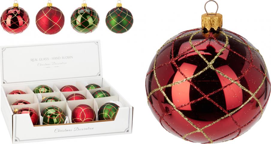 Коледна топка с брокат 4 дизайна - Коледа