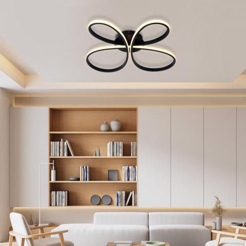 LED плафон Butterfly 230 V черен, снимка 6 - Плафони