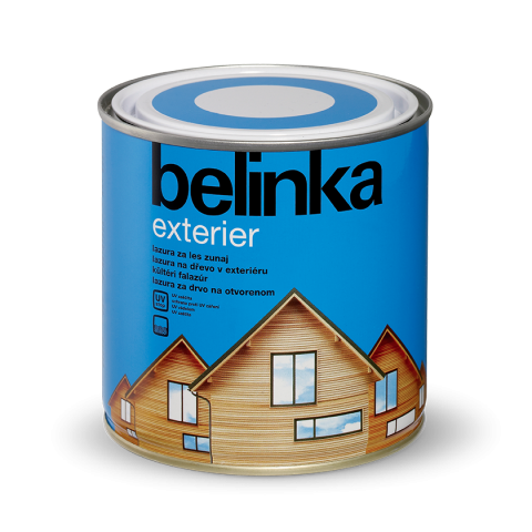 Лазурен лак Belinka Exterier 0.75л, жълта горчица - Акрилатни лазурни лакове