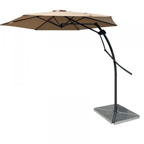 Градински чадър Ф300 см, кафяв - Балконски чадъри