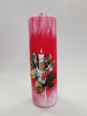 Коледна свещ цилиндър 50x160 см, снимка 5 - Коледни артикули