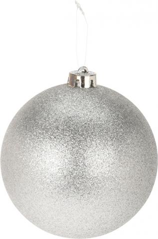 Топка 10 см сребърна 3 дизайна, снимка 3 - Коледни топки