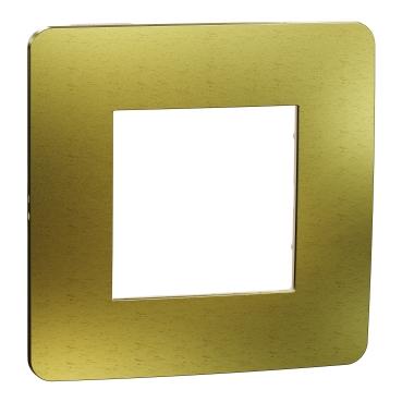 Декор. рамка Unica Studio Metal 1X, злато/сл.кост - Ключове и контакти
