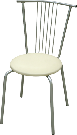 Стол с кожа,никел  В300 жълт - Столове