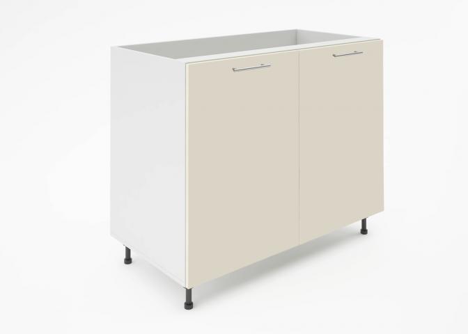 Крафт D6 долен шкаф с две врати (за мивка) 100см, крем гланц - Модулни кухни с онлайн поръчка