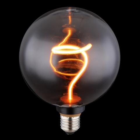 LED филамент G125 Е27 4W 140Lm 1700K, опушено, снимка 3 - Лед крушки е27
