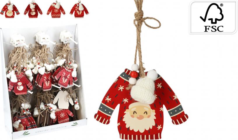 Коледна декорация за елха пуловер 4 дизайна, снимка 2 - Висулки за елха