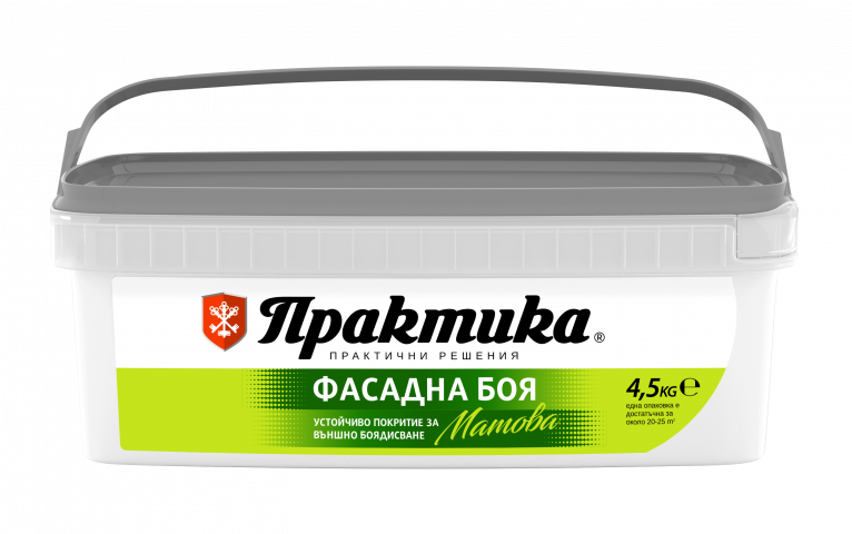 Фасадна боя Практика 4.5 кг бяла - Бели фасадни бои