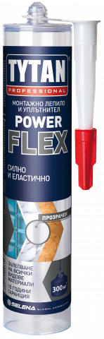 Монтажно лепило прозрачно TYTAN POWER FLEX 290 мл - Монтажни лепила