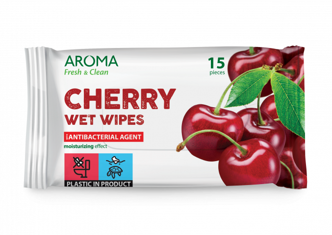 Мокри кърпички Aroma Fresh&Clean Cherry - Мокри кърпи и салфетки
