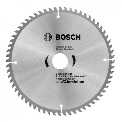 Циркулярен диск ECО ALU 210x2.4x30 64T Bosch, снимка 2 - Циркулярни дискове