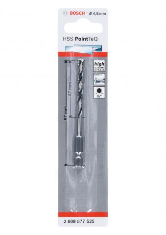 Свредло Bosch HSS PointTeQ Hex 4.5 мм - Свредла за метал