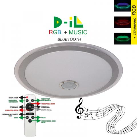 LED плафон 72W MUSIC GRAY RING 
RGB - Плафони