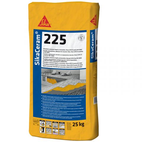 Флексово лепило за плочки Sika Ceram 225 Клас C2TE S1 25 кг. - Лепила за плочки