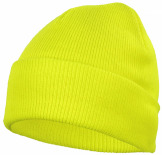 Плетена шапка, сигнално жълта