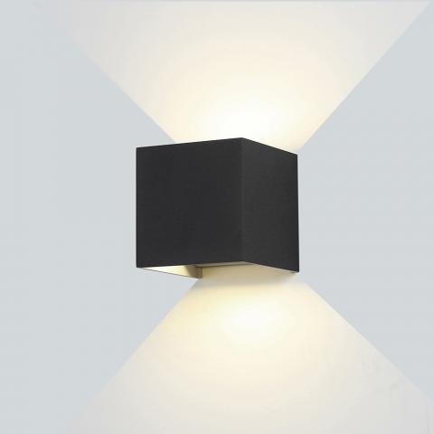 LED фасадно тяло Залцбург 6W 600Lm IP54 4000K, черно, снимка 3 - Градински лампи