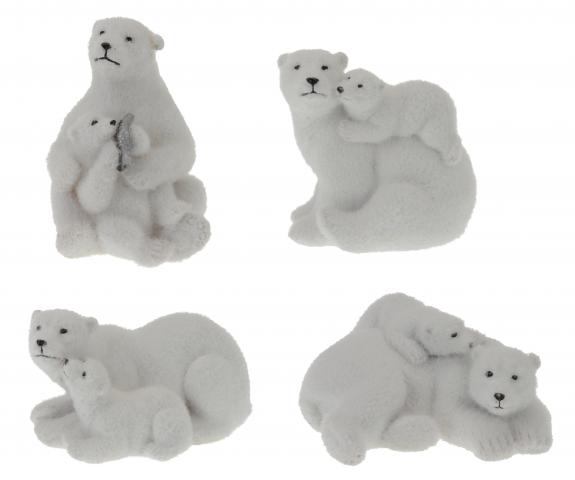 Фигурка 'Бяла мечка с мече' - Коледни фигури