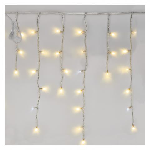 LED Свързваща верига, мигащи висулки, 2,5м топло/студено бяло - Светеща верига
