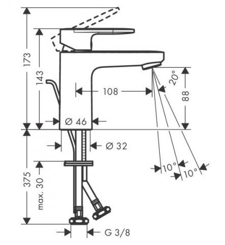Смесител за умивалник Vernis Blend Hansgrohe, снимка 3 - Едноръкохваткови смесители