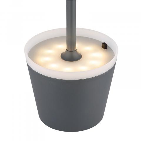 LED соларна настолна лампа 0.06W 50Lm 3000K, антрацит, снимка 2 - Настолни лампи