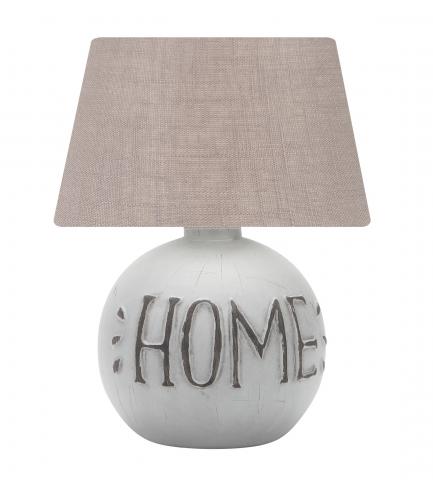 Настолна лампа Хоум E14, керамика,цвят-беж - Настолни лампи