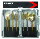 Свредла за дърво Raider плоски 1/4" hex 7 бр.