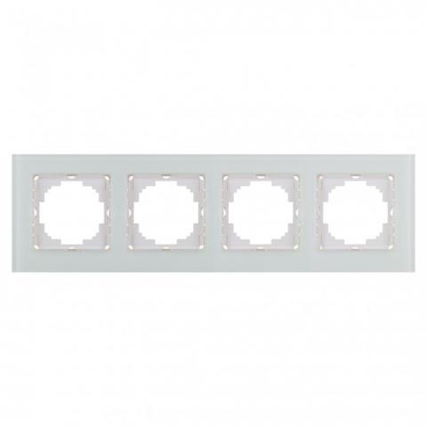 Alegra рамка четворна стъкло бял мат - Ключове и контакти