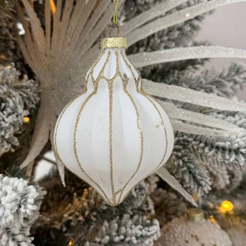 Коледна висулка бяло/златно, снимка 3 - Висулки за елхата