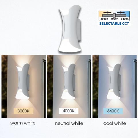 LED фасаден аплик Boston 10W 230V IP65 бял, снимка 10 - Градински лампи