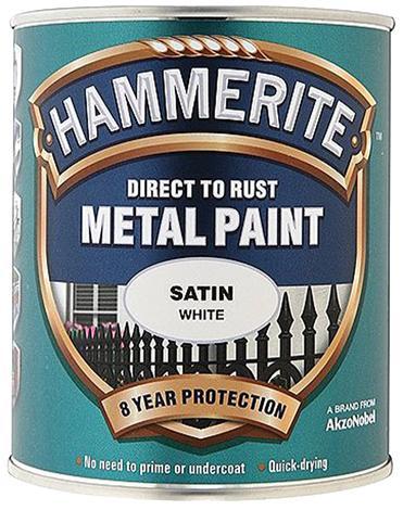 Боя за метал Hammerite 0.75л, бял сатен - Бои 3в1