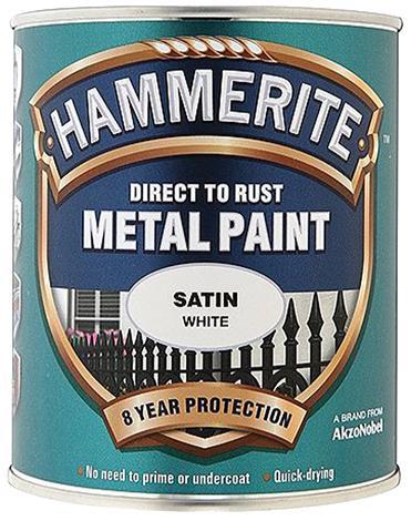 Боя за метал Hammerite 0.75 л бял сатен - Бои 3в1