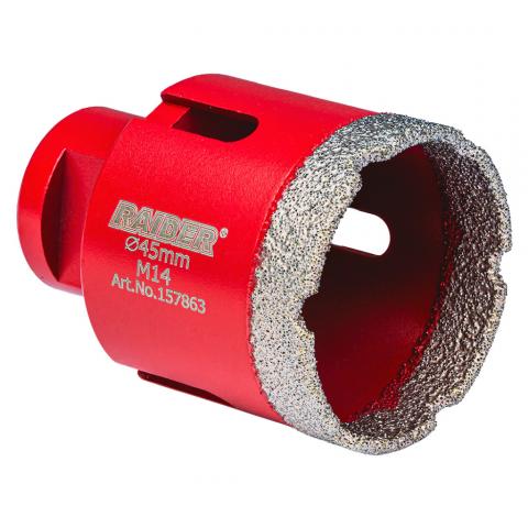 Боркорона Raider Diamond Dry M14 45 мм - Боркорони за керамика, зидария и камък