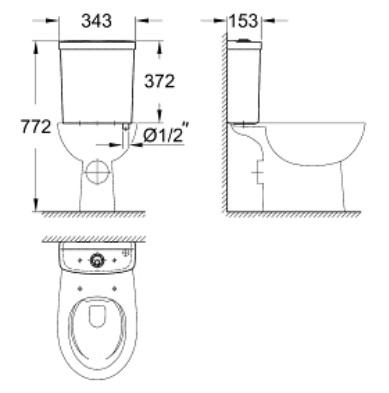 Тоалетно казанче GROHE BAU CERAMIC, снимка 2 - Тоалетни казанчета