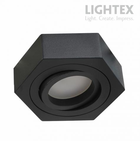 Луна Nano за вграждане 220V  GU10 max 7W черна шестоъгълна 100х30mm/cut 60mm - Луни