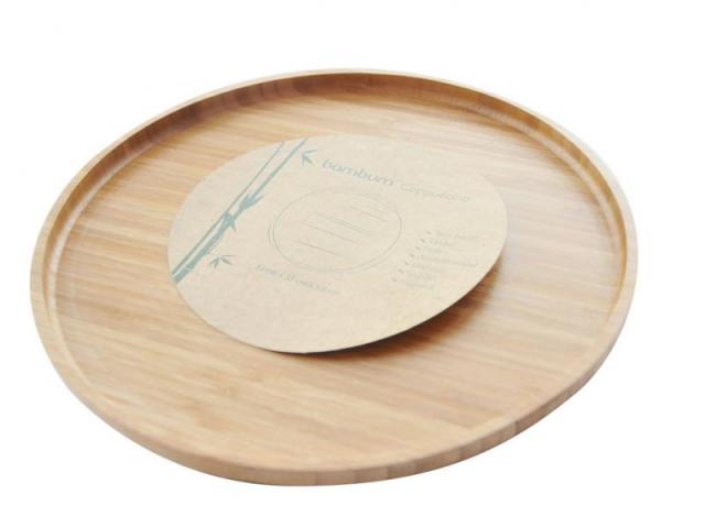 Бамбукова табла, кръгла, снимка 2 - Табли